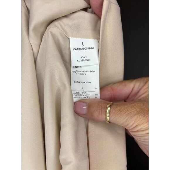 CUPSHE NEW Sunshine Vibes Neutral Mini Dress Womens L Beige Halter Tie Bridal - Picture 2 of 11